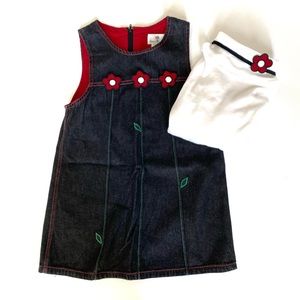 Florence Eisman Denim Jumper Dress & Turtleneck